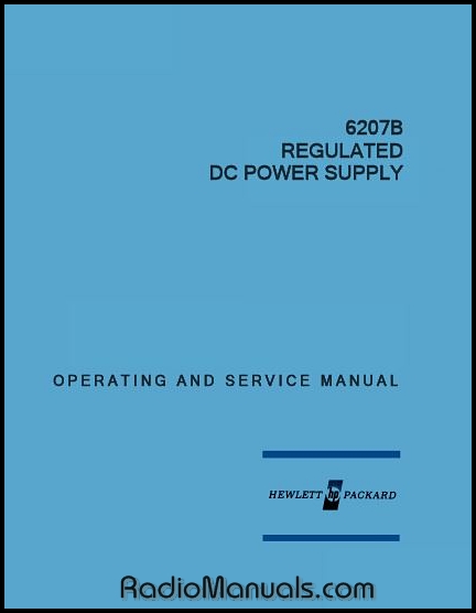 HP 6207B Operating & Service Manual HP 6207B Operating & Service Manual